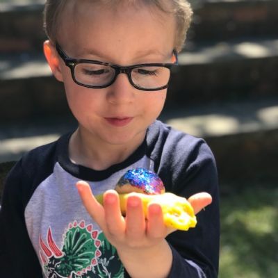 Henry's pasta and playdough snail